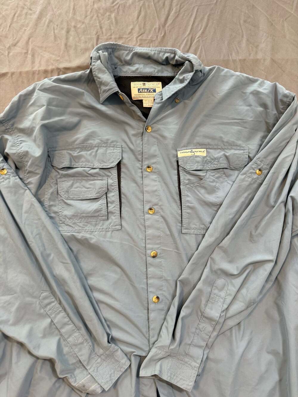 Hook & Tackle Air/X Technical Fishing Shirt Long Sleeve Vented Button Up